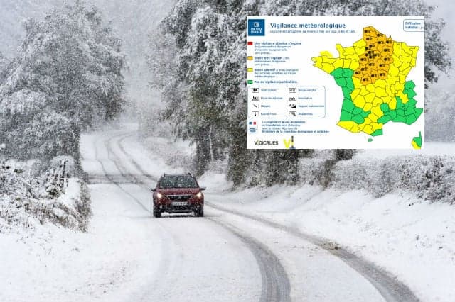 Snow arrives in northern France with swathes of country on alert