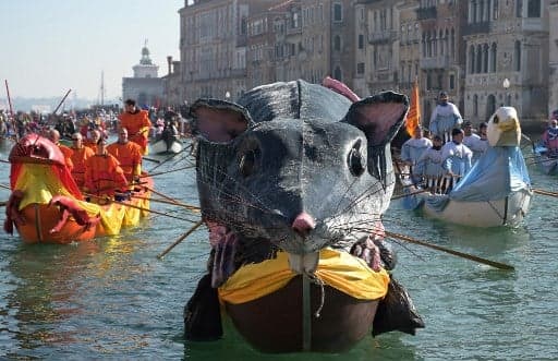 IN PHOTOS: Venice Carnival 2019 begins with a giant floating rat and tributes to the moon