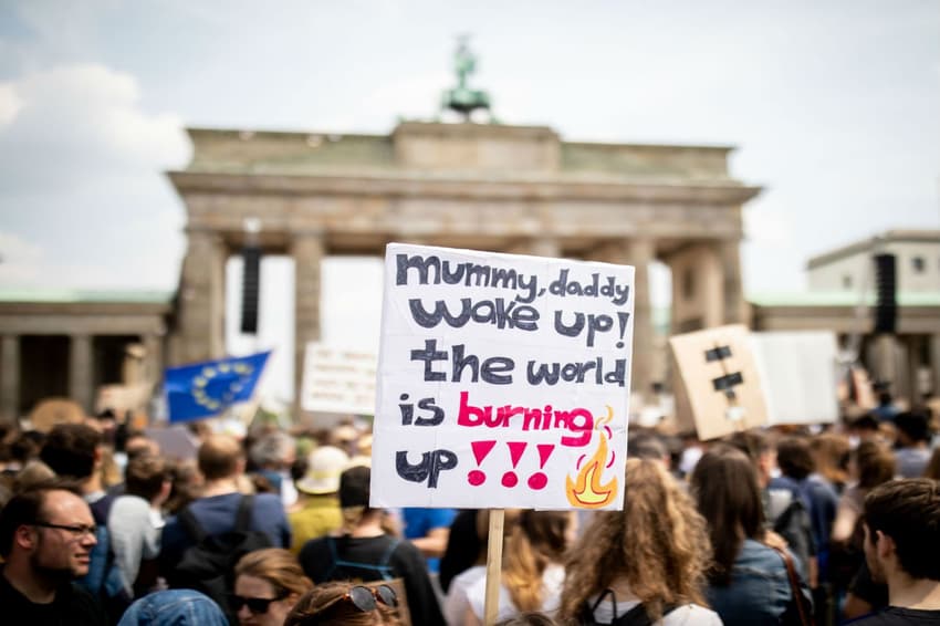 Berlin youths rally in climate protest before EU vote