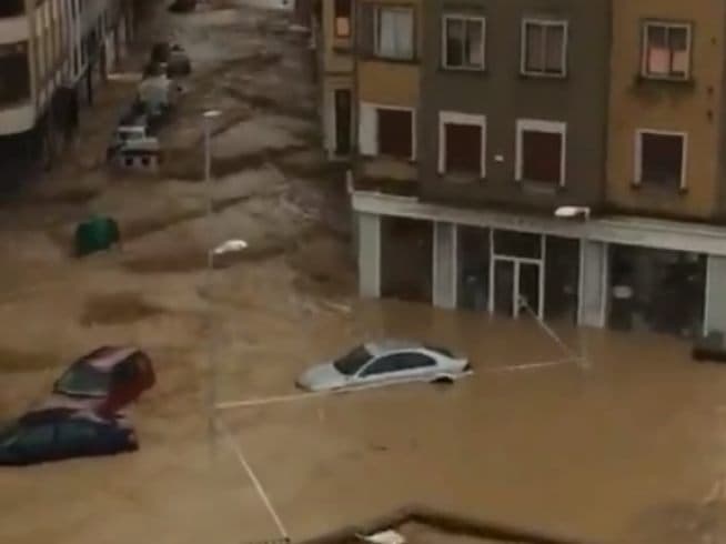 In Images: Torrential flooding in Spain's Navarre leaves one dead and towns under water