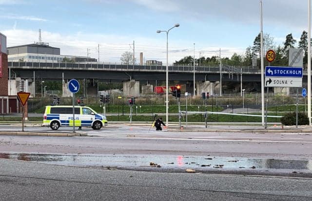 Building burns to ground after explosion north of Stockholm