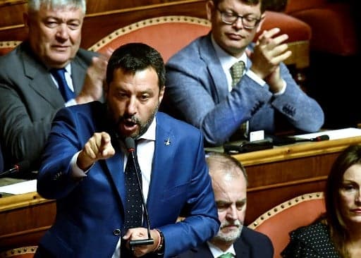 Chaotic Italian senate session rejects Salvini's call for no-confidence vote