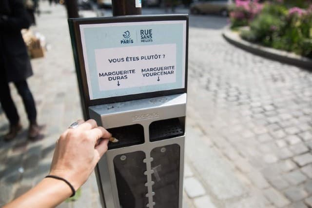 Why are French cities full of bins with questions on them?
