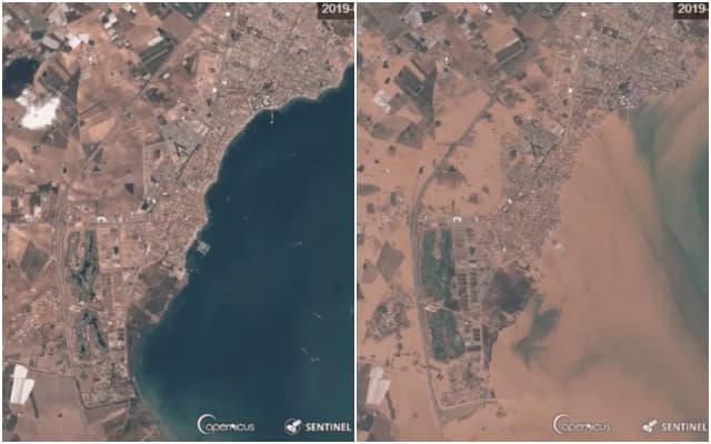 Satellite images reveal how the worst storms in Spain in 140 years have flooded the land