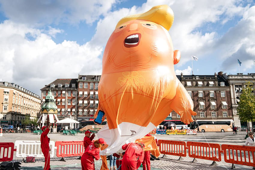 Trump baby blimp flies over Copenhagen