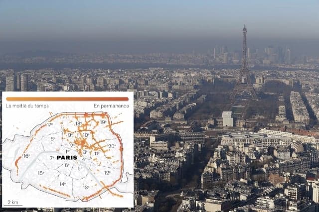 New online map reveals exactly where Paris pollution levels are highest