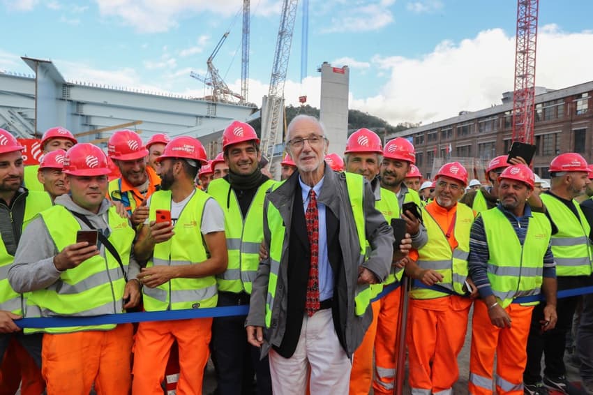 'Special day': First part of Genoa's new Renzo Piano bridge goes up