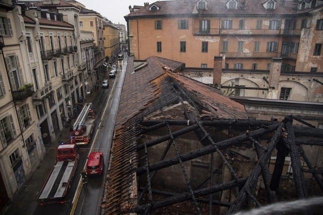 PHOTOS: Fire at Turin's Royal Horse Yard, an Italian Unesco site