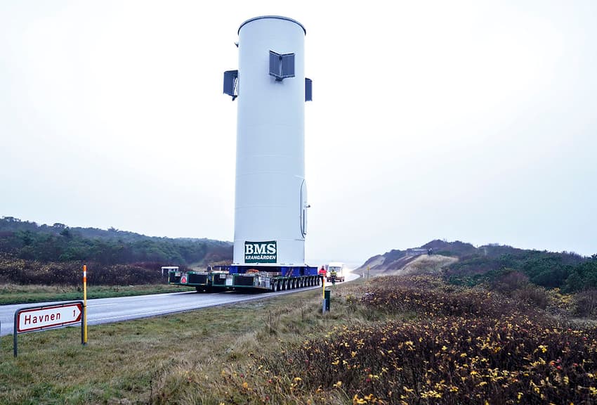 In pictures: Gigantic wind turbine causes Danish road closure