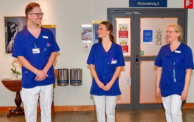Swedish princess trains to help carers as record numbers apply to train as nurses