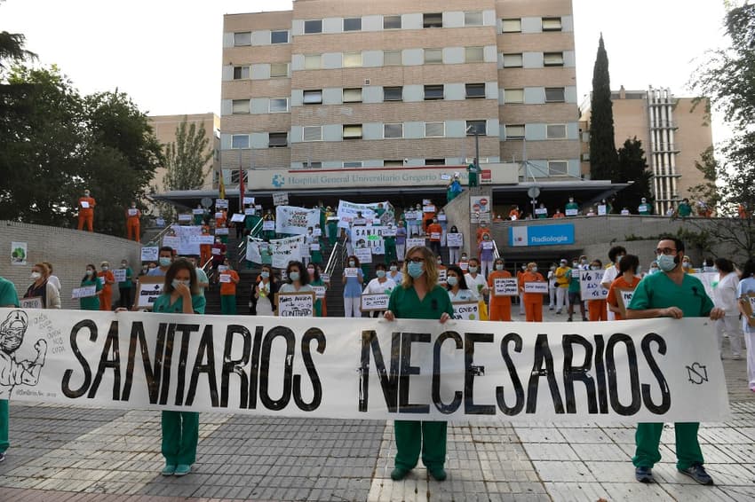Why Spanish health workers are staging protests outside hospitals