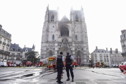 France launches arson probe over blaze at Nantes cathedral