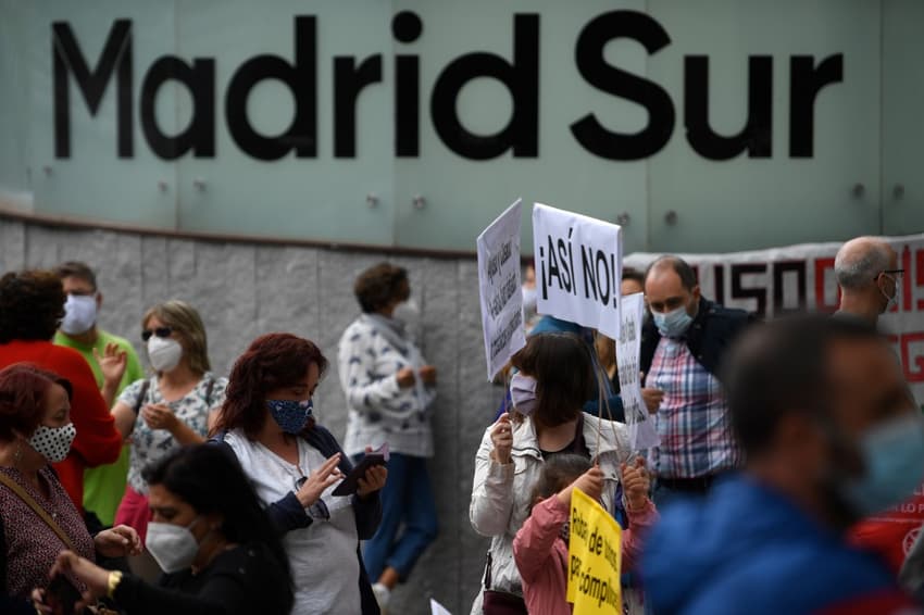 IN PICS: Residents in Madrid's poorest neighbourhoods protest new lockdown 'segregation'