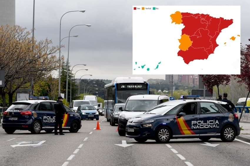 UPDATED MAP: These are the regions of Spain with closed borders