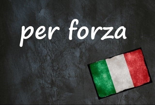 Italian expression of the day: 'Per forza'