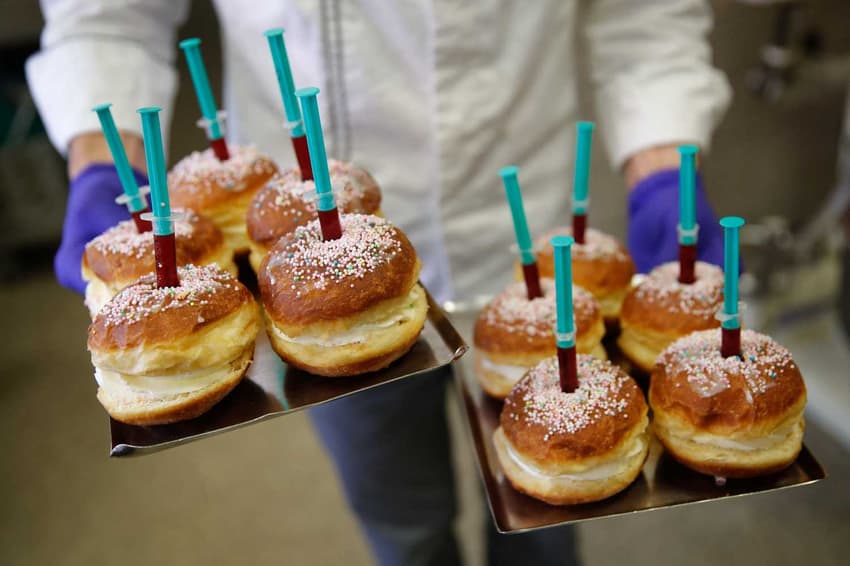 Sticky affair: 'Mayor' doughnuts satirise Austria's vaccination scandal