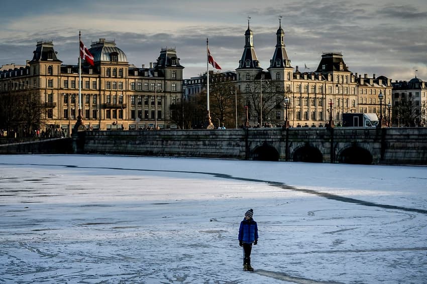 When is it legal to walk on frozen lakes in Denmark?