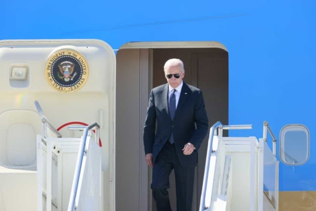 US President Joe Biden arrives in Switzerland