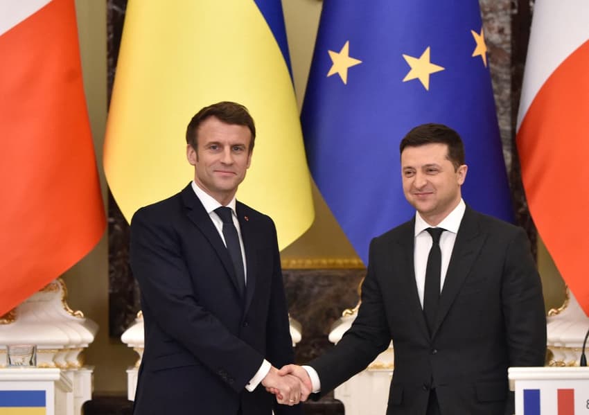 Macron says France to 'intensify' military, humanitarian aid to Ukraine