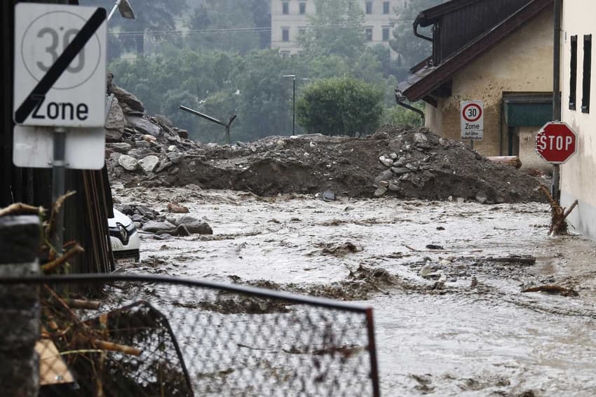 Friday's storms cause flooded streets and mudslides in Austria's Vorarlberg