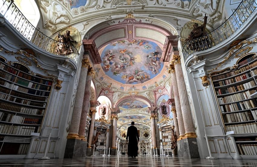 Fairytale Austrian abbey library takes online stardom in its stride