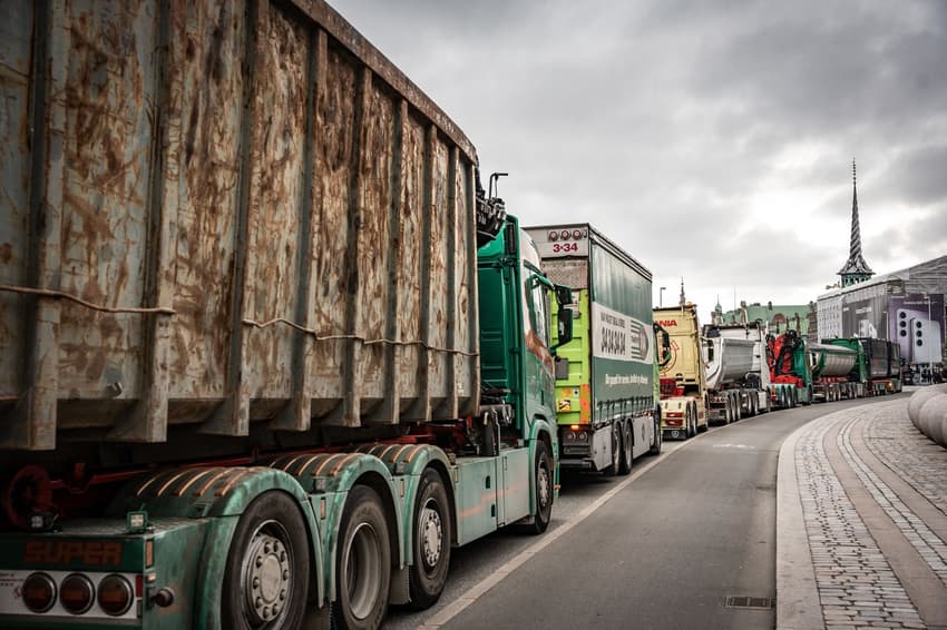Road delays across Denmark as truck protests continue into second day