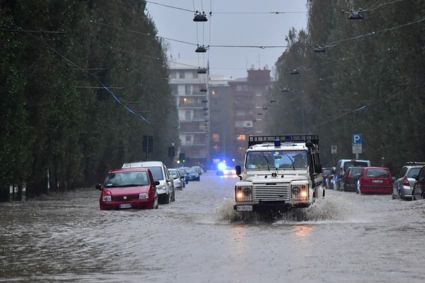 Milan streets flooded after Lombardy hit by two weeks' rainfall in just 3 hours