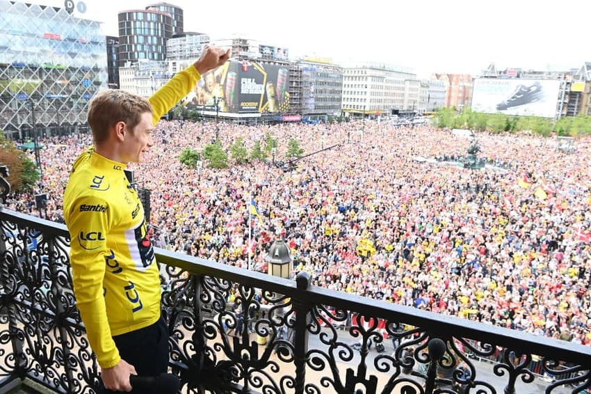 Tour de France winner Vingegaard given hero's welcome in Copenhagen