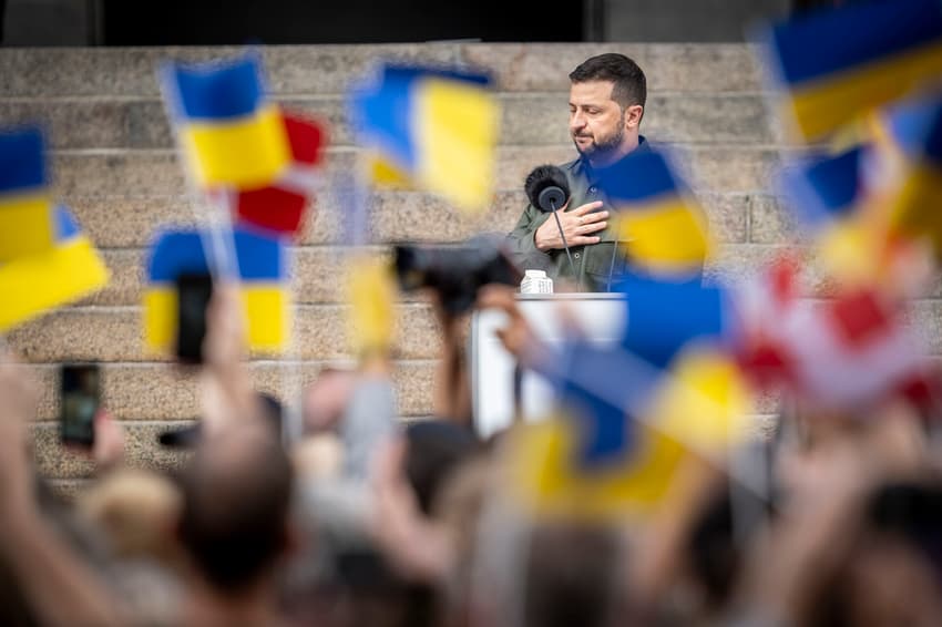 What did Ukrainian president Zelensky say in Copenhagen speeches?