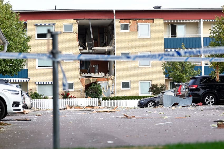 Swedish police investigate after facade blown off building in explosion