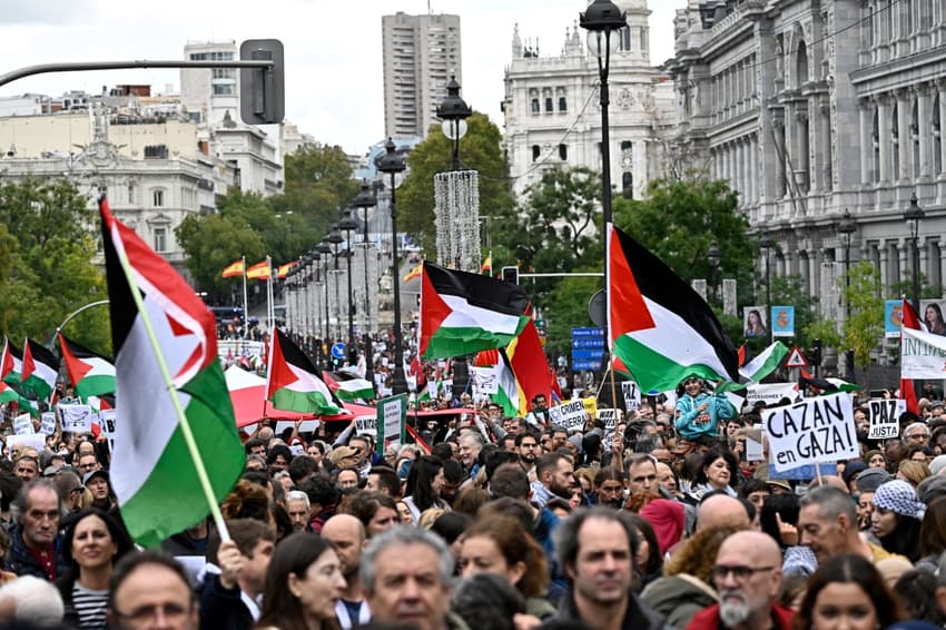 Thousands of pro-Palestinian protesters demand ceasefire at Madrid march