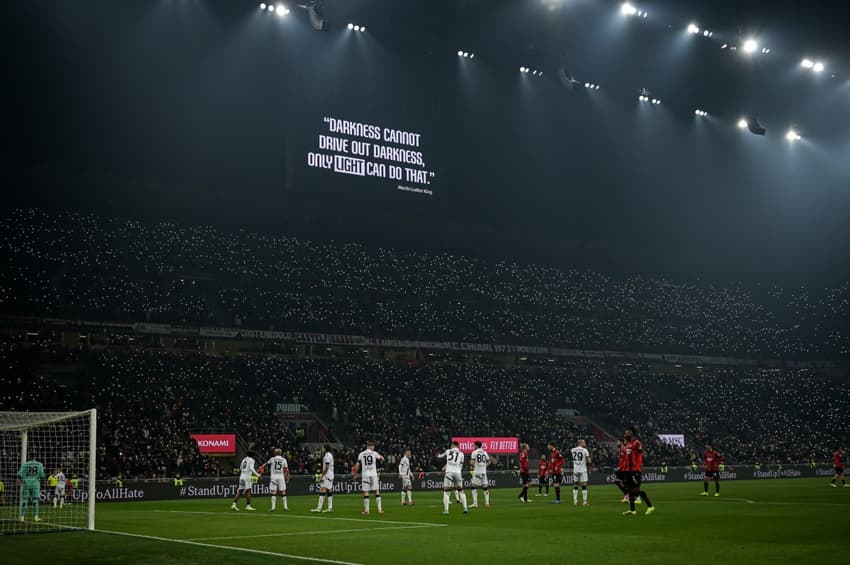 Milan display Martin Luther King quote in racism protest