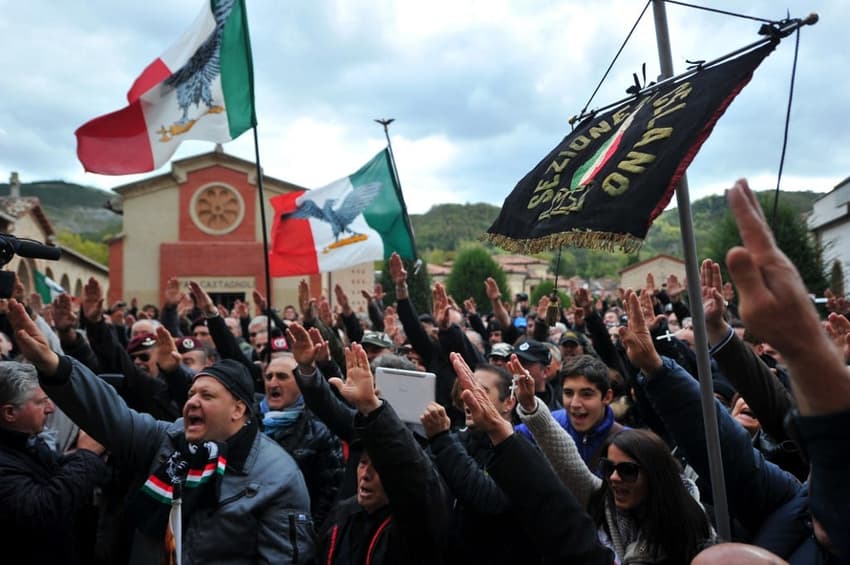 Italy shocked after video shows hundreds making Fascist salute
