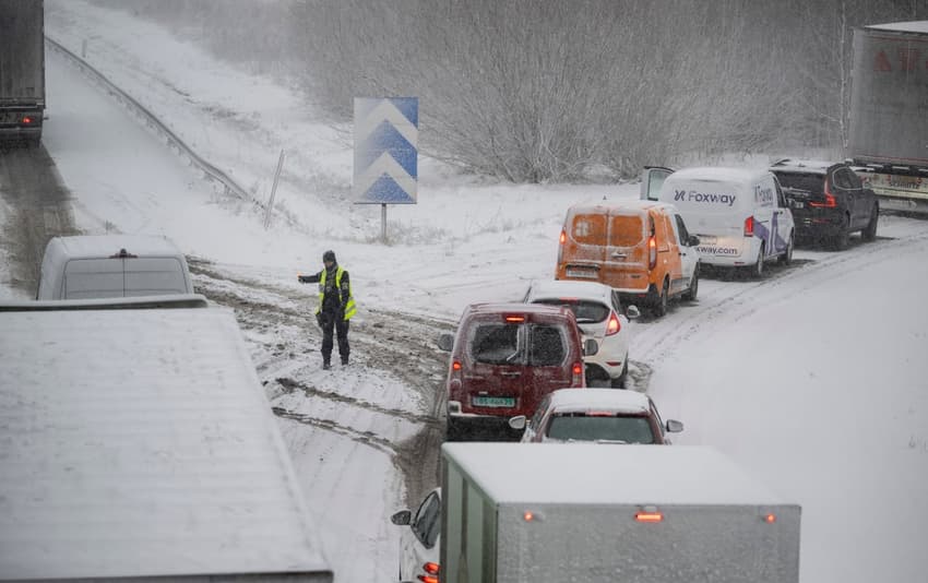 Sweden snowstorm: Traffic chaos after spate of crashes