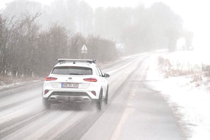 How much snow will fall in Denmark this weekend?