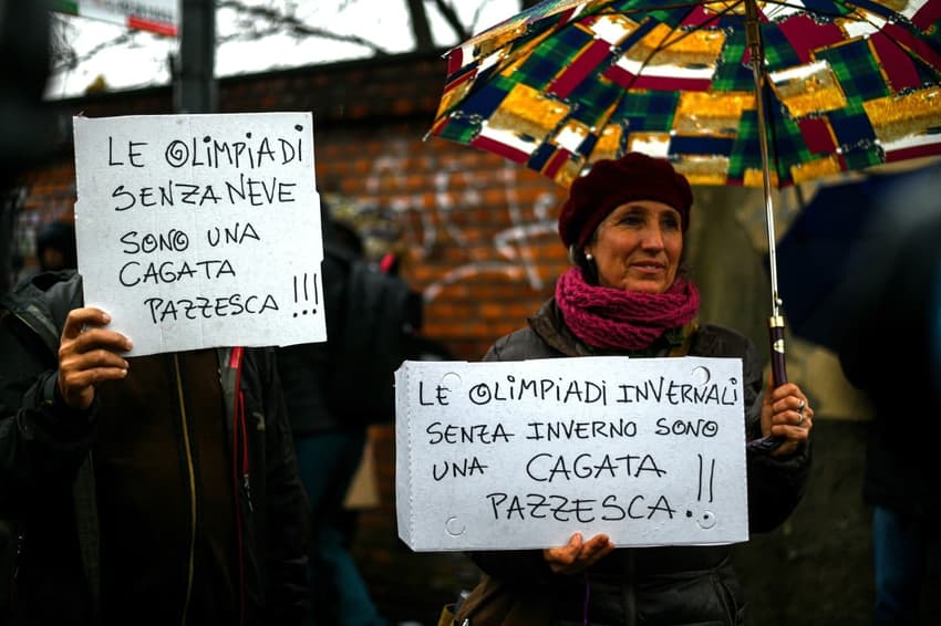 Protest staged in Milan over Winter Olympics