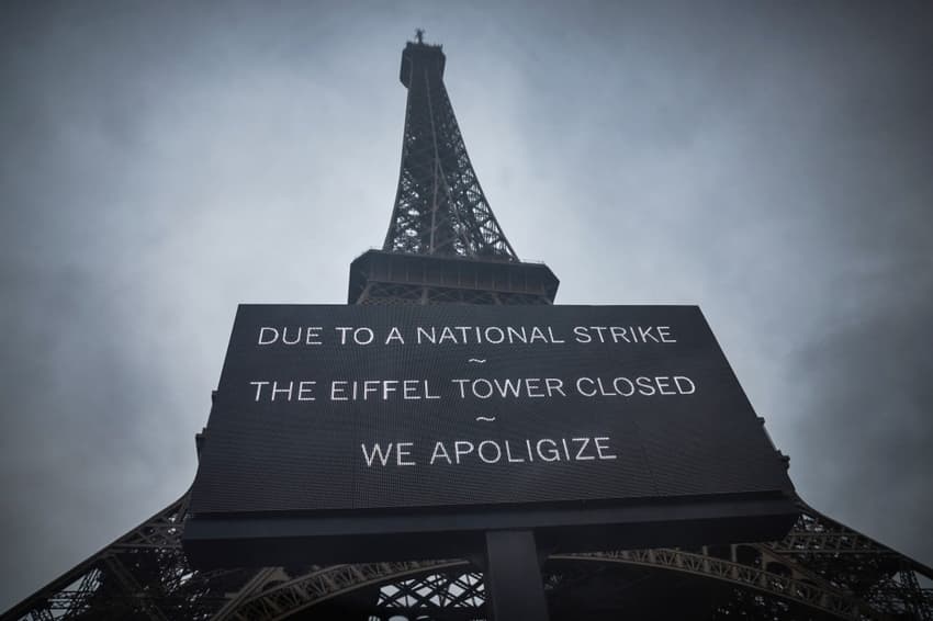 Eiffel Tower closes as Paris staff go on strike
