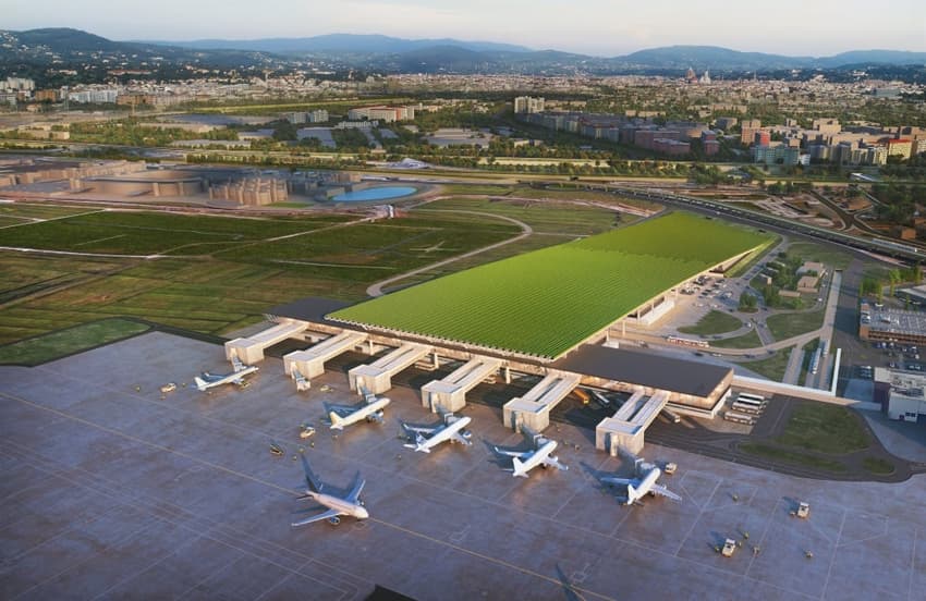 REVEALED: Florence's new airport to feature rooftop vineyard