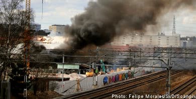 Train disruption after Sollentuna garage fire