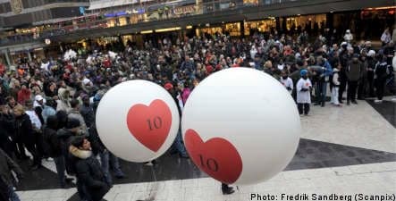 Demonstrators honour Stockholm's 'Romario'