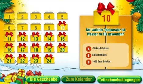 Online Advent calendars collecting children's personal information