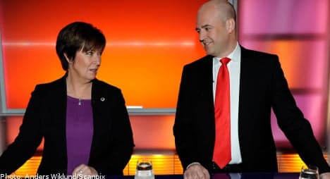 Reinfeldt and Sahlin lock horns in televised debate