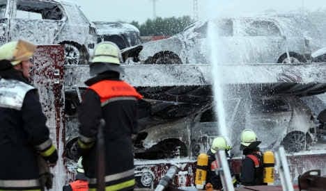 Arson suspected in 30-car harbour fire