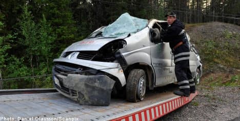 Minivan rollover kills two in northern Sweden