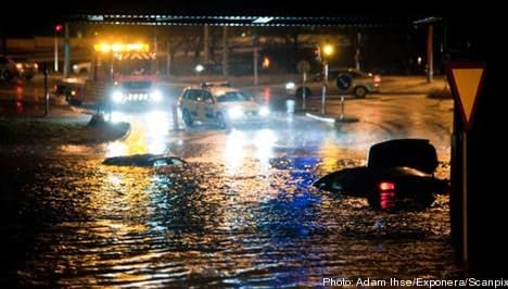 Motorists trapped in flooded Gothenburg