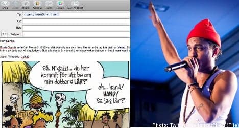 Swedish hip-hop star slams 'racist' cartoon