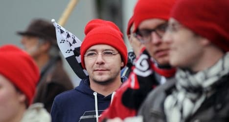 Patriotic protestors' red hats came from Scotland