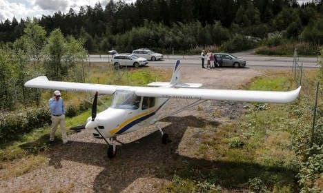 Plane crash-lands on Swedish road