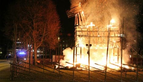 Sweden's Christmas goat set ablaze once again