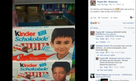 Pegida enraged by black children on chocolate bars